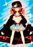  brown_eyes brown_hair coat_on_shoulders geta hat kill_la_kill mankanshoku_mako school_uniform serafuku shiu_(pika) short_hair skirt spikes 