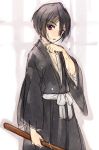  1girl asahikawa_hiyori black_hair short_hair solo sword violet_eyes weapon 