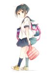  1girl bag blush gym_bag handbag looking_back original ousaka_nozomi ponytail school_uniform serafuku short_hair skirt solo 