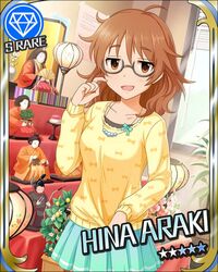  1girl araki_hina artist_request brown_eyes brown_hair character_name diamond_(symbol) glasses hina_ningyou hinamatsuri idolmaster idolmaster_cinderella_girls official_art 