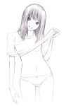  1girl monochrome original sketch solo underwear yoshitomi_akihito 