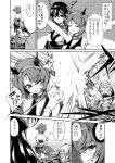  ayasugi_tsubaki bare_shoulders comic elbow_gloves fingerless_gloves gloves headgear highres kantai_collection long_hair monochrome multiple_girls mutsu_(kantai_collection) nagato_(kantai_collection) personification shinkaisei-kan translation_request 