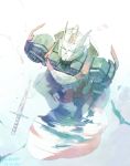  1boy drift highres no_humans robot science_fiction snow solo sword transformers weapon 