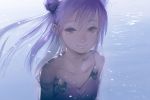  avatar_base hair_bun hikaru_(atelier_no_note) off_shoulder original purple smile solo tagme 