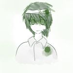  1boy aojiru_(yume_2kki) bandages blood blood_on_face bloody_clothes green_eyes green_hair highres short_hair smile tagme yume_2kki 