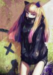  1girl graffiti jacket long_hair looking_at_viewer multicolored_hair original pink_eyes solo star total 