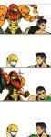  1boy 1girl anger_vein black_hair blonde_hair blue_eyes blush comic height_difference highres little_mac metroid ponytail punch-out!! ru-moiikedoraisumone samus_aran shining silent_comic super_smash_bros. trembling 