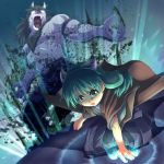  1girl animal_ears green_eyes green_hair highres long_hair original tennouji_masamichi 