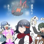  3mm kill_la_kill lowres matoi_ryuuko mikisugi_aikurou sanageyama_uzu scarf senketsu spoilers teardrop translation_request undressing 