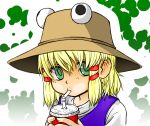  drink drinking green_eyes hat kouotsu moriya_suwako short_hair sipping sketch solo straw touhou 