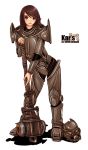  black_armor brown_eyes brown_hair brunette enclave fallout fallout_3 games girl hammer helmet karanak lone_wanderer original power_armor supersledge 