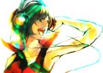  armpits bad_id colorful colors headphones kane meiko music open_mouth short_hair smile solo vocaloid 