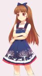  alternate_hairstyle bangs bow dress hair_bow hands idolmaster inoh_shin inou_shin minase_iori solo 