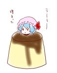  blue_hair buried kuromame_(8gou) lowres pudding remilia_scarlet solo touhou translated 