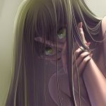  cc code_geass covering_face covering_mouth green_eyes green_hair hands long_hair minami_(apricot_tea) solo tears 