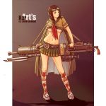  brunette girl gun karanak long_legs machine_gun mini_skirt skirt steam_punk stockings 
