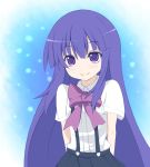  bow furude_rika higurashi_no_naku_koro_ni nemu_(nebusokugimi) purple_eyes solo violet_eyes 