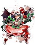  blue_hair chain chains dress flower hat hounori red_eyes remilia_scarlet rose touhou wings 