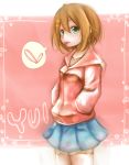  :p brown_hair cla green_eyes hair_ornament hairclip hands_in_pockets hirasawa_yui hoodie k-on! pleated_skirt short_hair skirt solo thigh-highs thighhighs tongue tongue_out 