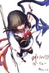  1girl asymmetrical_wings benitama black_hair hair_over_one_eye houjuu_nue looking_at_viewer red_eyes snake solo touhou white_snake wings 