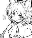  1girl animal_ears looking_at_viewer mizuga monochrome mouse_ears nazrin solo tears touhou translation_request 