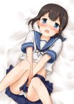  blue_eyes blush fubuki_(kantai_collection) kantai_collection panties sailor_dress tagme underwear 