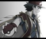  1boy ash_ketchum_(pokemon) black_hair blue_eyes cape cyaneko fingerless_gloves gloves poke_ball pokemon pokemon_(anime) satoshi_(pokemon) smile solo 