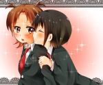  2girls iizuka_yuzu ikeno_kaede kiss multiple_girls sakura_trick yuri 