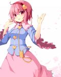  1girl blush hairband heart highres komeiji_satori ominaeshi_(takenoko) pink_eyes pink_hair short_hair skirt solo touhou white_background 