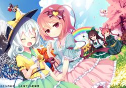  animal_ears black_hair blonde_hair blue_hair blush bow braid broom broom_riding cat_ears cat_tail cherry_blossoms cirno daiyousei dress eyeball fairy_wings flower green_hair hair_bow hairband hakurei_reimu hat heart kaenbyou_rin kirisame_marisa komeiji_koishi komeiji_satori lily_white long_hair looking_at_viewer minamura_haruki multiple_girls multiple_tails open_mouth pink_eyes pink_hair rainbow red_eyes redhead reiuji_utsuho short_hair siblings side_ponytail sisters skirt smile snow sunflower tail third_eye touhou twin_braids wings witch_hat 