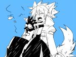  1boy animal_ears blazblue dog_ears dog_tail kuro_yuzu ragna_the_bloodedge tail yawning 