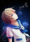  1boy blonde_hair blue_eyes isaki_kaname jellyfish mimiz nagi_no_asukara sailor_collar school_uniform short_hair 