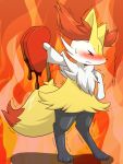  !! blush braixen chocolate chocolate_heart closed_eyes fur heart melting no_humans pokemon pokemon_(creature) pokemon_(game) pokemon_xy shy solo stick tail trembling valentine 