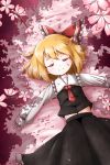  cherry_blossoms closed_eyes highres lying navel on_back roco_(katsuya1011) rumia solo touhou 