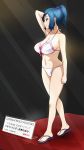  1girl absurdres bare_shoulders bikini blue_eyes blue_hair breasts cleavage figure gundam gundam_build_fighters highres iori_rinko large_breasts mound_of_venus navel original sandals short_hair solo swimsuit tonotyama white_bikini white_swimsuit 