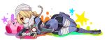  androgynous bandages blonde_hair braid kirby kirby_(series) long_hair lying nintendo ocarina_of_time red_eyes sayu030b sheik super_smash_bros. the_legend_of_zelda 