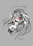  1girl archangel_(p&amp;d) breast_hold breasts cleavage glasses halo head_wings hong_(white_spider) large_breasts long_hair puzzle_&amp;_dragons red-framed_glasses smile solo sparkle spot_color 