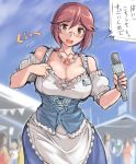  1girl blush breasts glasses large_breasts microphone open_mouth red_eyes rozen_maiden solo souseiseki tsuda_nanafushi 
