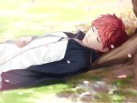  1boy emiya_shirou fate/stay_night fate_(series) jacket mitsuki_mitsuno redhead sleeping solo 