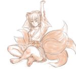  1girl fox_tail highres kuro_suto_sukii solo tail touhou yakumo_ran 