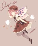  1girl animal_ears bird blush dress hat mitsumoto_jouji mystia_lorelei pink_hair short_hair smile solo touhou wings 