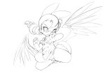  :&lt; animal_ears bleedman chibi dress feather_wings fighting_stance flying glasses highres rabbit_ears tagme twin_tails wenna 