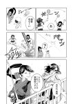  1boy 5girls akaneyu_akiiro character_request comic hat headgear kantai_collection kirishima_(kantai_collection) kitakami_(kantai_collection) monochrome multiple_girls personification short_hair shota_admiral_(kantai_collection) translation_request 