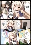  &gt;_&lt; 2girls blush_stickers hard_translated highres kantai_collection multiple_girls personification rensouhou-chan shimakaze_(kantai_collection) soda_can translated yume_no_owari 