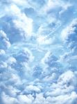  1girl boots bou_nin braid clouds highres long_hair original scenery sky solo 