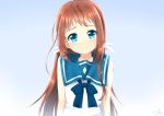  1girl blue_eyes brown_hair hikariin25 long_hair mukaido_manaka nagi_no_asukara sailor_dress school_uniform serafuku smile tears 