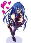  1girl absurdres bare_back blue_hair breasts choujigen_game_neptune cleavage heart highres ill iris_heart large_breasts long_hair pink_eyes solo thighs 