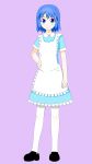  blue_eyes highres maid pantyhose short_hair smile 