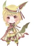  blonde_hair cape ears female flower leafeon personification pokemon smile tail 