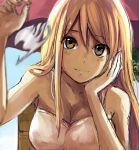 artist_request bare_shoulders black_eyes blonde_hair fairy_tail long_hair lucy_heartfilia smile 